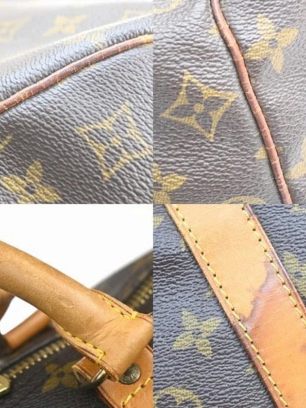 LOUIS VUITTON Keepall 60 Travel Hand Bag Monogram Leather Brown M41422 74YH945 - Picture 10 of 16